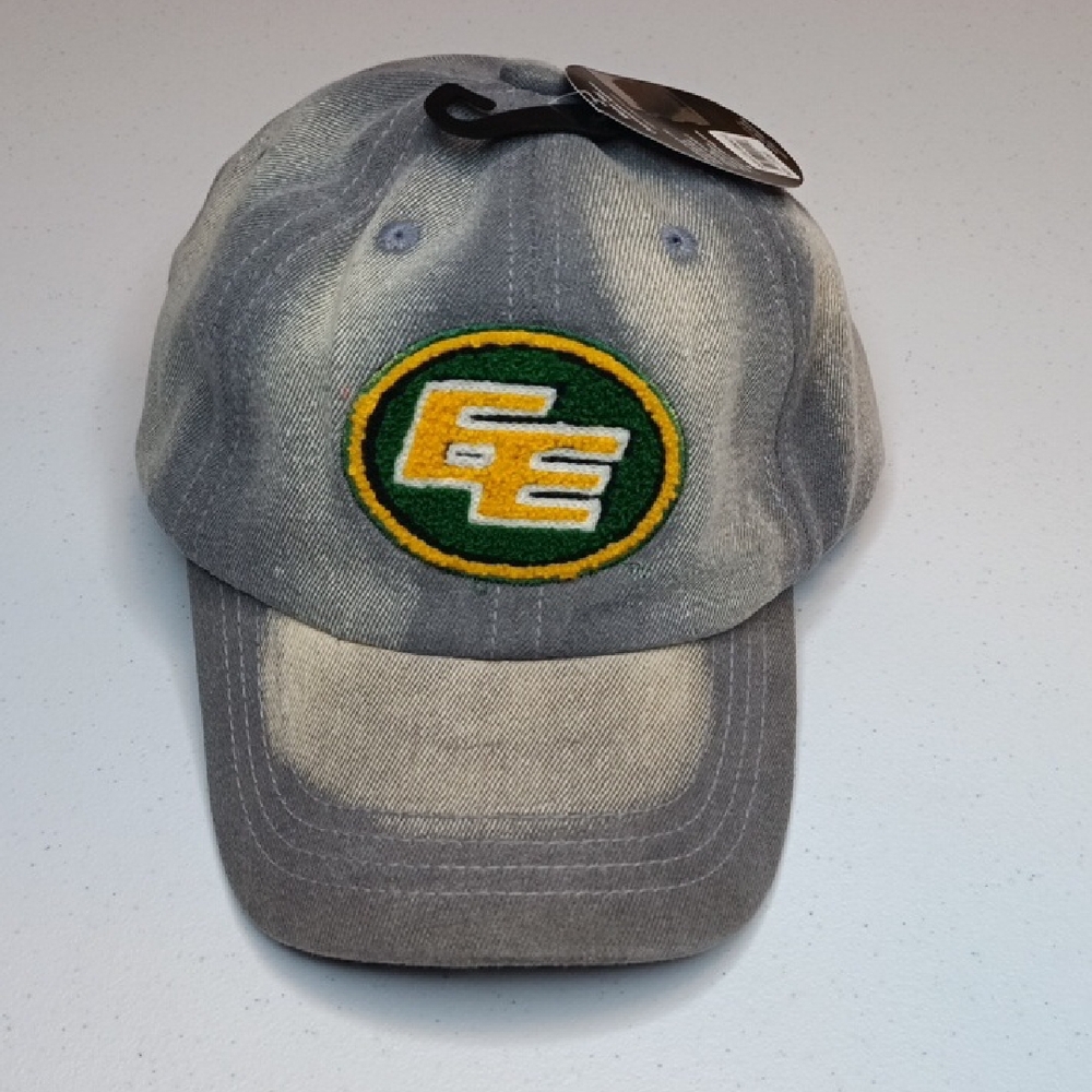Edmonton Elks CFL Gray Cap with Green and Yellow Logo 100% Cotton